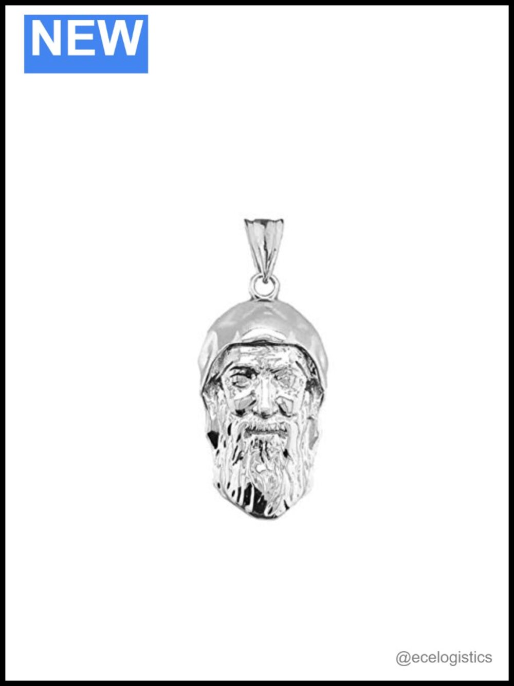 Sterling Silver St Charbel Patron Saint Pendant Catholic Jewelry